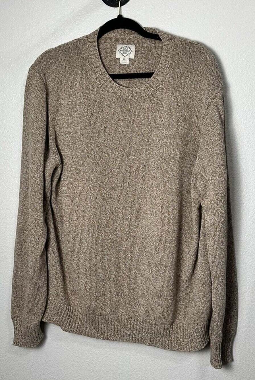Vintage St.John's Bay Men’s Tan Long Sleeve Tight-knit Sweater Size XXL